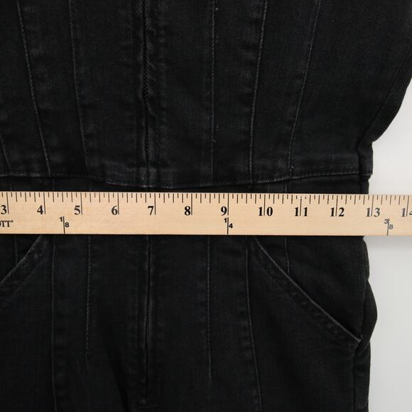 Free People We The Free Jayde Flare Jumpsuit Black Mamba NWT Denim Size S - Picture 5 of 13